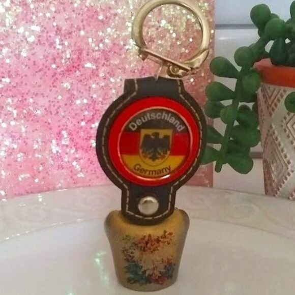 80's German Bell Keyring Souvenir - Picture 1 of 3